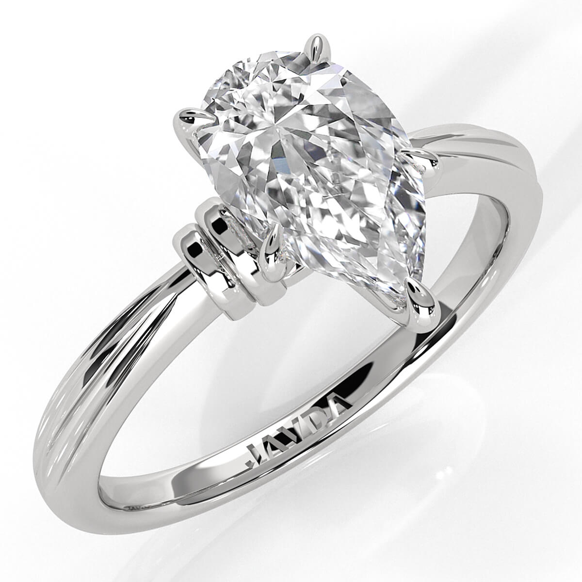4.2g Ridged Solitaire Prong Set Lab Grown Diamond Engagement Ring IGI Certified 2.6mm 1.00 Ctw.